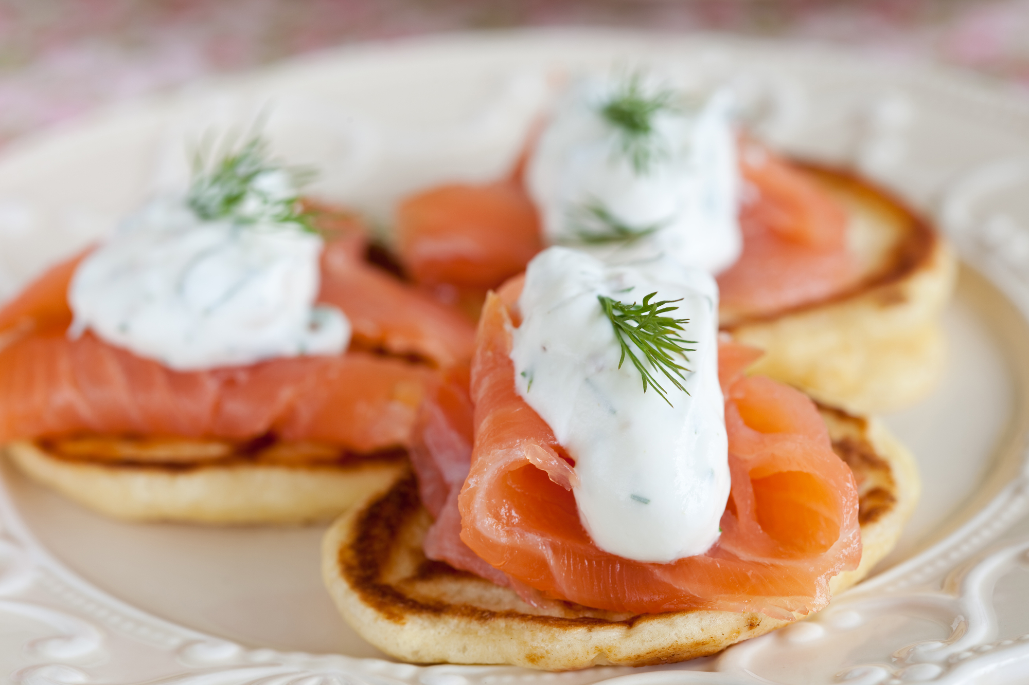Blinis med Laks og Creme Fraiche